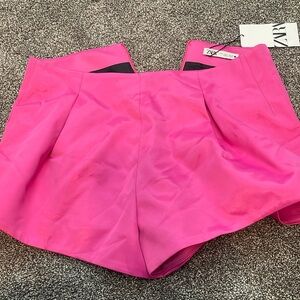 Zara satin like pink shorts